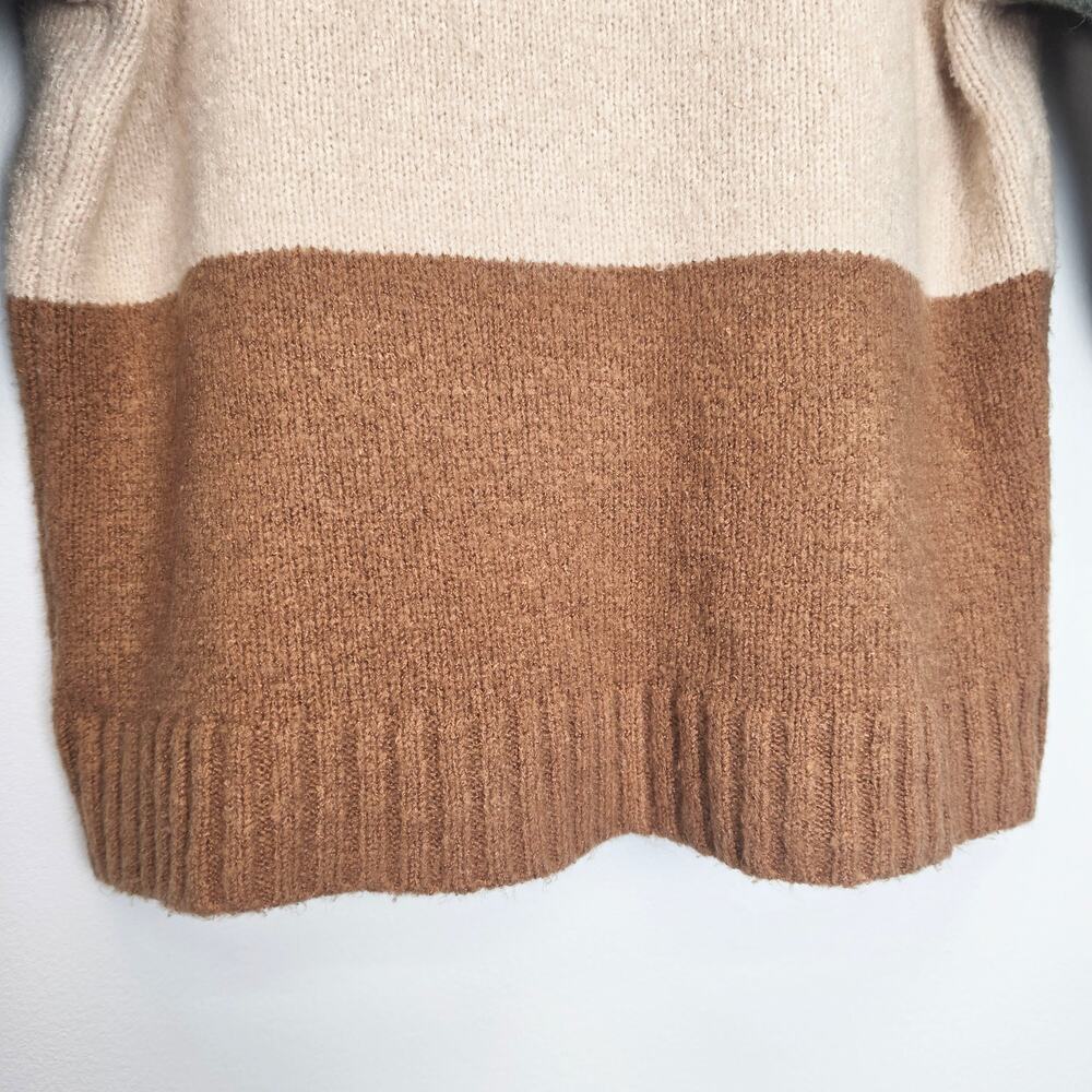 Baltic Born Colorblock Randi Pullover Sweater Size M Green Beige Tan Knit - Picture 5 of 7